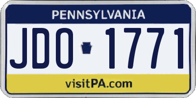 PA license plate JDO1771