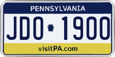 PA license plate JDO1900
