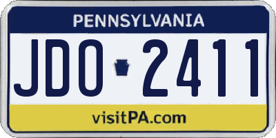 PA license plate JDO2411