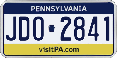 PA license plate JDO2841