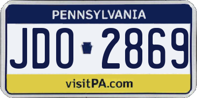 PA license plate JDO2869