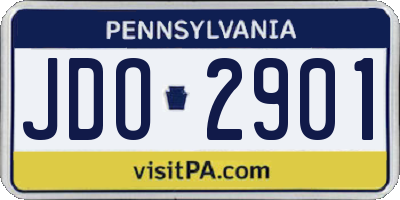 PA license plate JDO2901