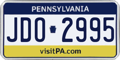 PA license plate JDO2995