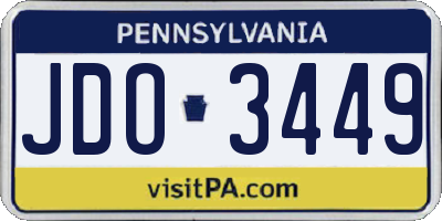 PA license plate JDO3449