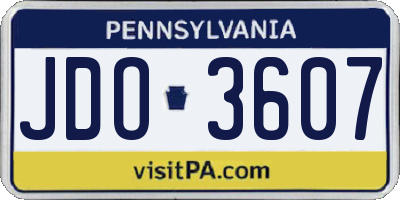 PA license plate JDO3607