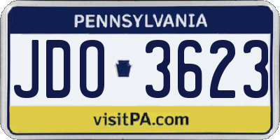 PA license plate JDO3623