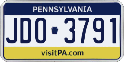PA license plate JDO3791