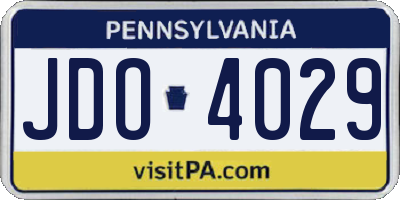 PA license plate JDO4029