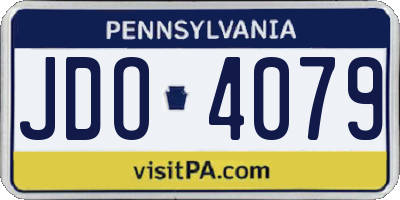 PA license plate JDO4079