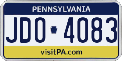 PA license plate JDO4083