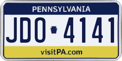 PA license plate JDO4141