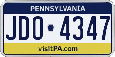 PA license plate JDO4347