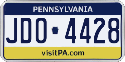 PA license plate JDO4428