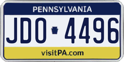 PA license plate JDO4496