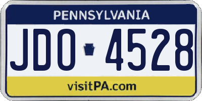 PA license plate JDO4528