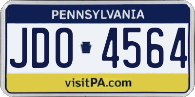 PA license plate JDO4564