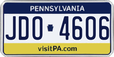 PA license plate JDO4606