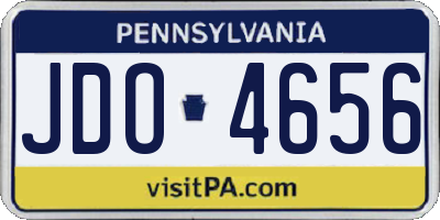PA license plate JDO4656