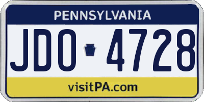 PA license plate JDO4728