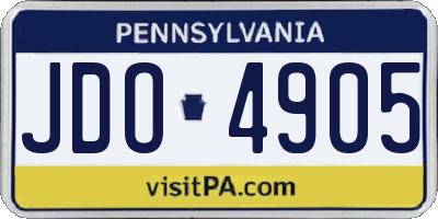 PA license plate JDO4905