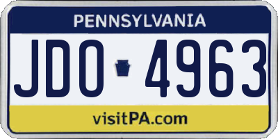 PA license plate JDO4963