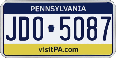 PA license plate JDO5087