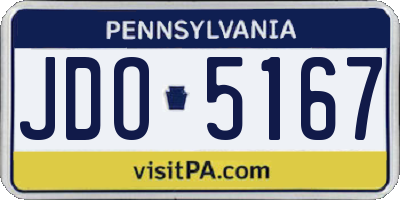 PA license plate JDO5167