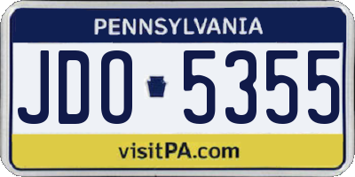 PA license plate JDO5355