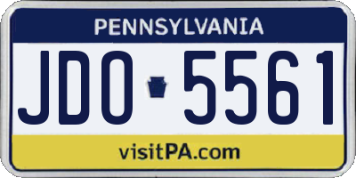 PA license plate JDO5561