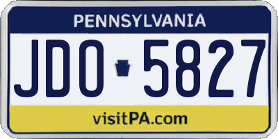 PA license plate JDO5827