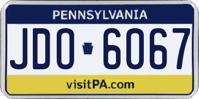 PA license plate JDO6067