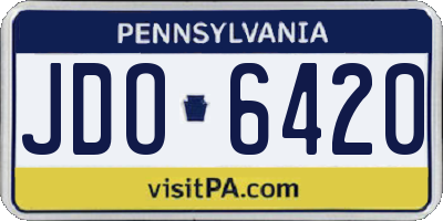 PA license plate JDO6420