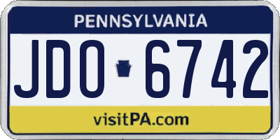 PA license plate JDO6742