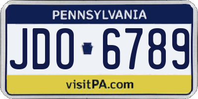 PA license plate JDO6789