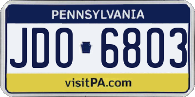 PA license plate JDO6803