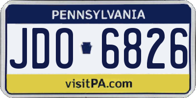 PA license plate JDO6826