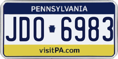 PA license plate JDO6983