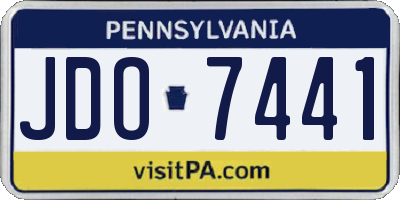 PA license plate JDO7441