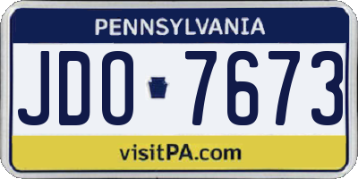 PA license plate JDO7673
