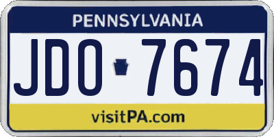 PA license plate JDO7674