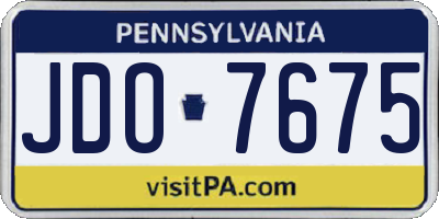 PA license plate JDO7675