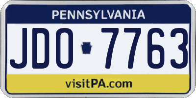 PA license plate JDO7763