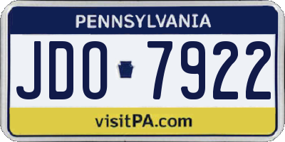 PA license plate JDO7922