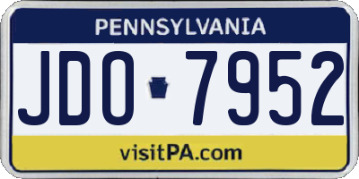 PA license plate JDO7952