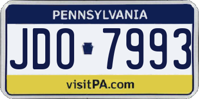 PA license plate JDO7993