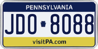 PA license plate JDO8088