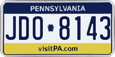 PA license plate JDO8143