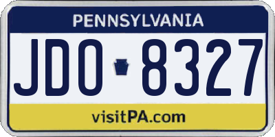 PA license plate JDO8327