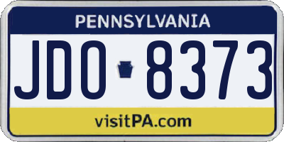 PA license plate JDO8373