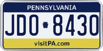PA license plate JDO8430